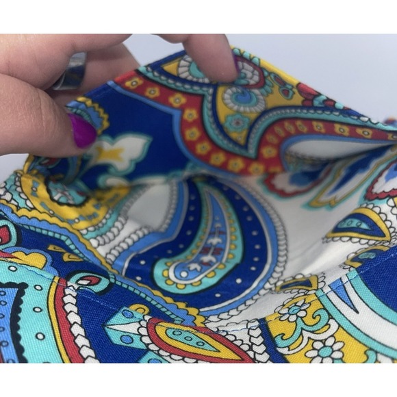 Vera Bradley Marina Paisley Euro Checkbook Cover Red Blue Yellow Retired Pattern - Picture 4 of 8
